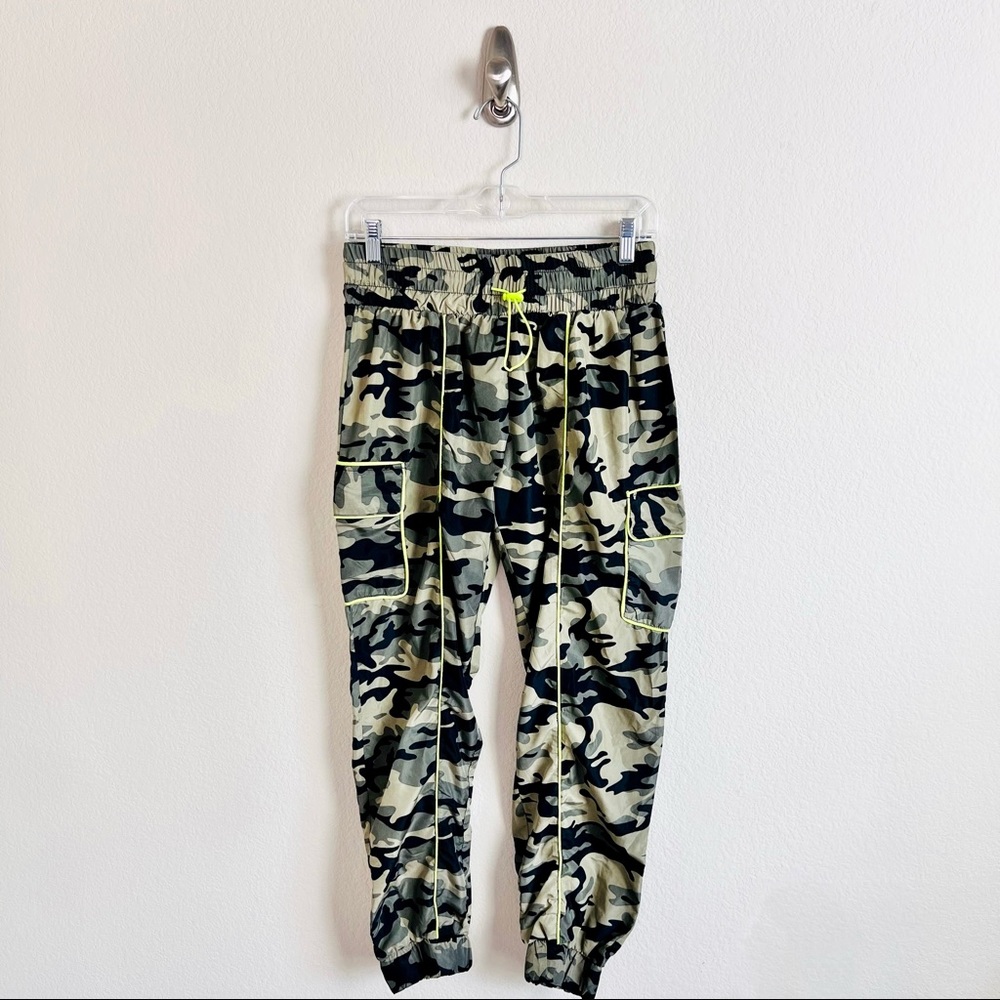 Neon Green & Camouflage Drawstring Joggers - Picture 1 of 16